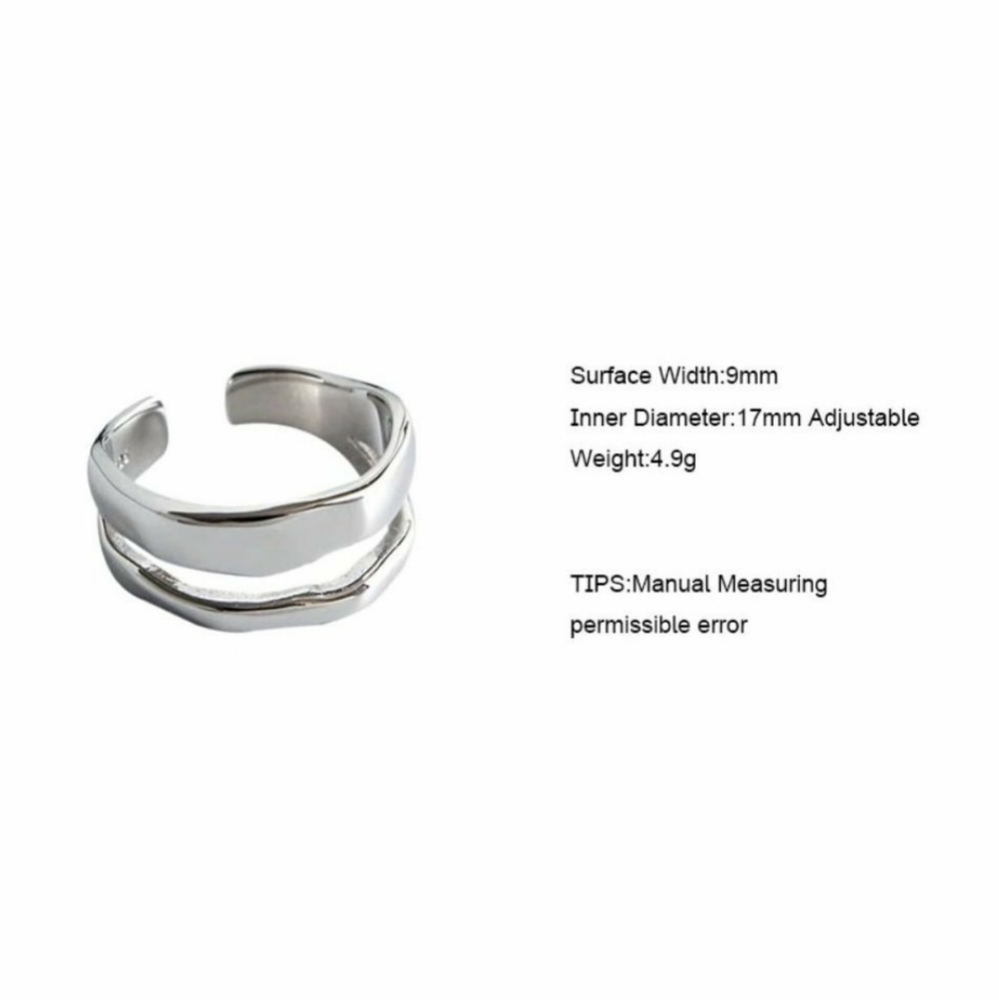 NEW Gold/Silver Double Wave Adjustable Ring - Picture 8 of 8